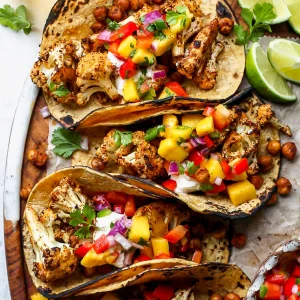 Roasted Cauliflower and Chickpea Tacos